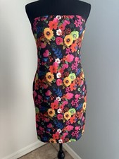 SHEIN SXY Strapless Multicolor Flowery - NEW Size L With Top Hold (see Pic)
