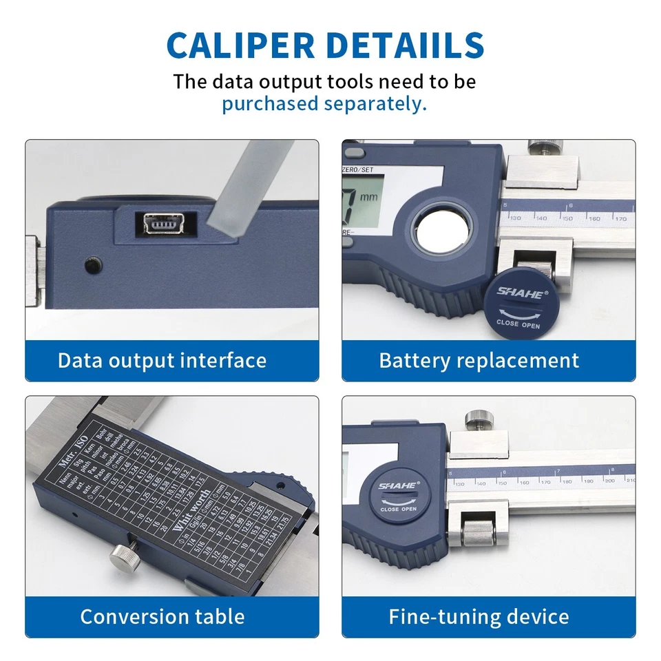 SHAHE 40''1000mm Electronic Digital Caliper Heavy Duty Long Jaw Digital Caliper - Image 4 of 4