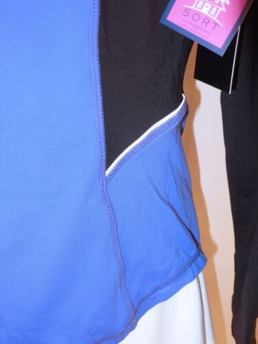 CYNTHIA ROWLEY NWT Mujer Royal Blue Black Full Zip Chaqueta atlética con capucha Sz S - Imagen 6 de 8