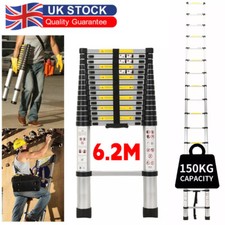 Aluminium Extension Telescopic Ladder Step Ladder Multi-Purpose Extendable 6.2m