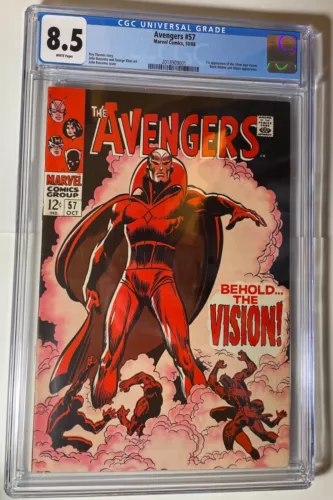 Avengers #57 CGC 8.5 VF+ White Pages, 1968,  1st app. Vision ,Key Silver Age