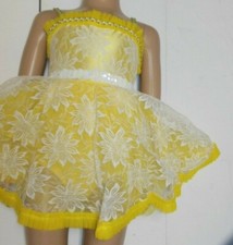 GIRLS Yellow LACY BALLET DANCE TAP COSTUME RUFFLED missing ribbon rosette