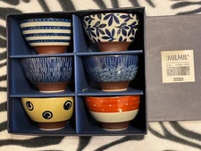 Covo MilMil Kazuhiko Tomita Design - Japan - 6 Bowls set - Rare