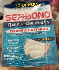 Sea Bond Denture Adhesive Seals All Day Strong Hold Zinc Free 30 ct Pack of  4