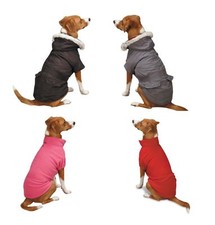 Eskimo Dog Jackets 3 In 1 Layered Water Resistant Fleece Lining in Brown or Grey