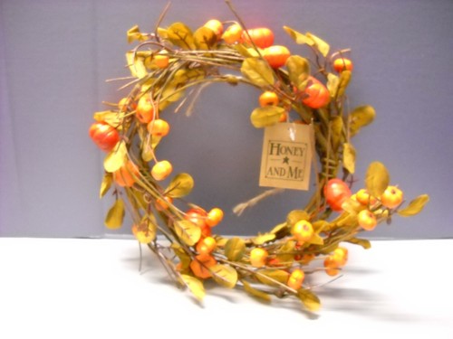 Honey and Me Pumpkin Fall 7" Candle Ring Medium Wreaths F17741 Set of 2 - Picture 3 of 9