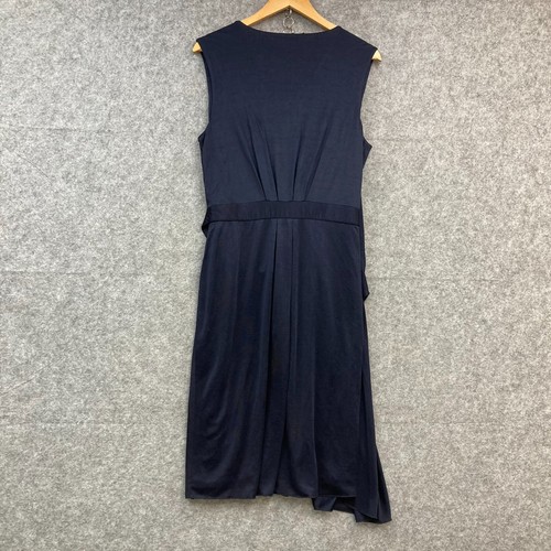 Saba Dress Womens 12 Blue Sleeveless V-Neck Belt Business Event 45929 - Picture 11 of 12