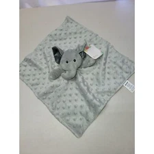Boritar Elephant Gray Raised Minky Dot Jungle Print Baby Security Blanket Lovey