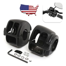 Black Handlebar Hand Control Switch Housing Kit Set Fit For Harley-Davidson Dyna