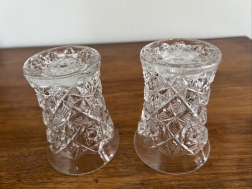 2 Vintage geschliffenes Glas FLARED TUMBLER 4,5" schön - Bild 10 von 12
