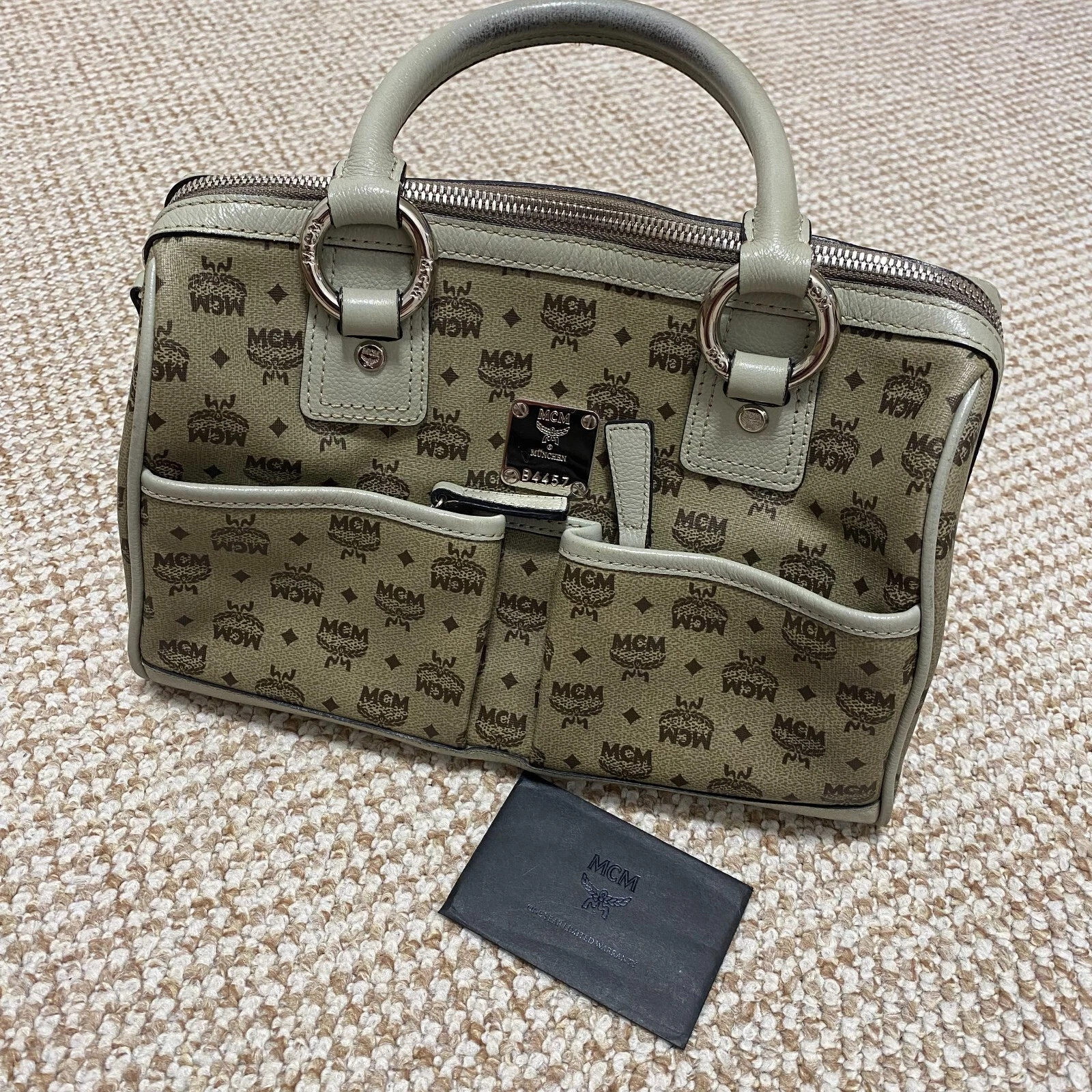 MCM Munchen Vintage Leather Monogram Handbag