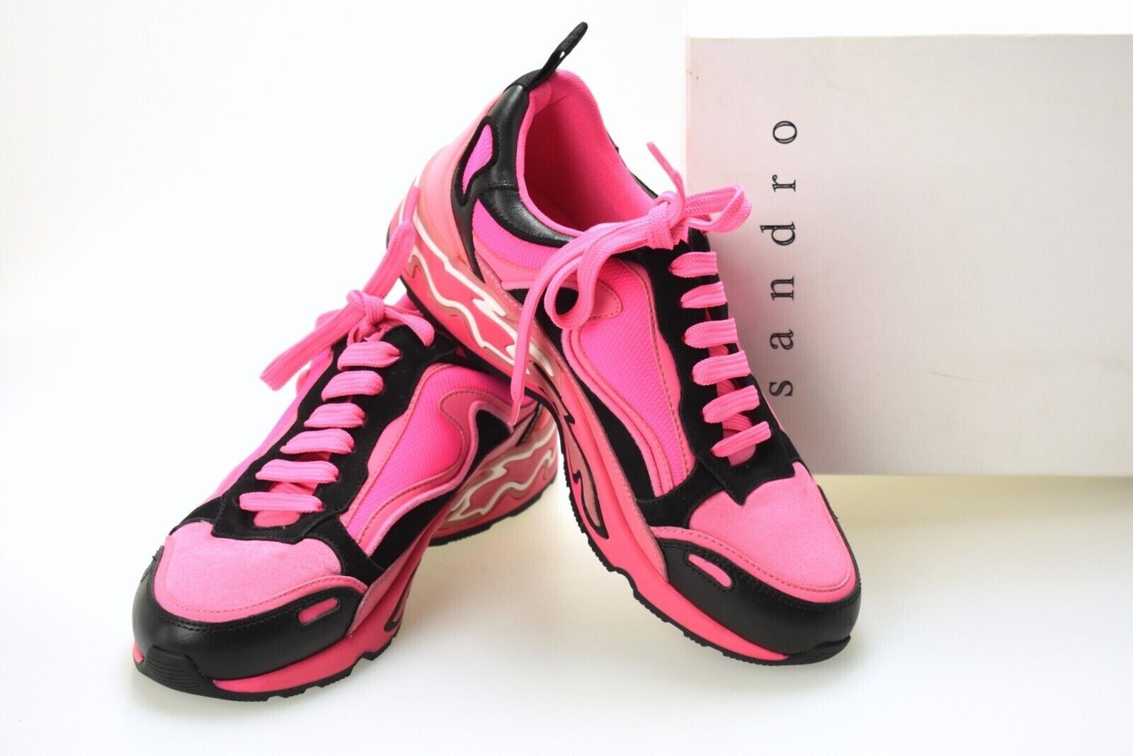 Chaussure Sandro Basket Rose SANDRO Flame Rose Flou/Noir Baskets