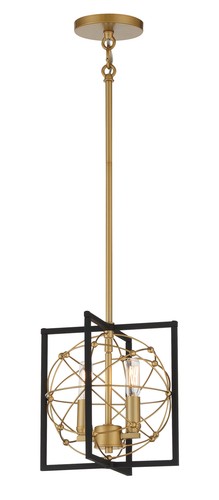 Titans Trace 2-Light Pendant Light in Sand Coal with Painted Honey Gold