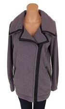 Lululemon Moto Jacket Size 6 Ambient Gray Black Fleece