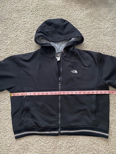 North Face Ladies L UltraWick Full Zip Hoodie Jacket Striped Pockets Sweater - Picture 7 of 8