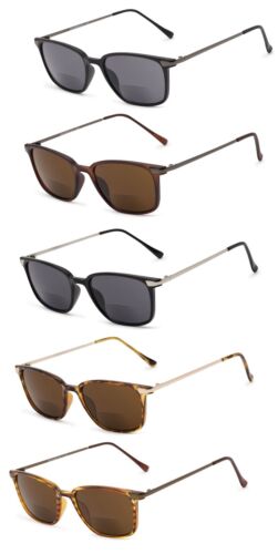1 or 3 Pair(s) Retro Square Frame Inner Bifocal Sunglasses Reading sunglasses - Afbeelding 1 van 14