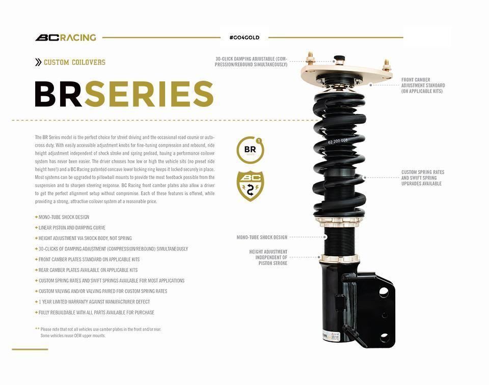 BC Racing Adjustable Coilovers Kit BR Type For 02+ LOTUS ELISE / EXIGE S2