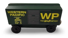 Wooden Whittle Shortline Railroad Handcrafted WP Western Pacific 3 inch Box Car