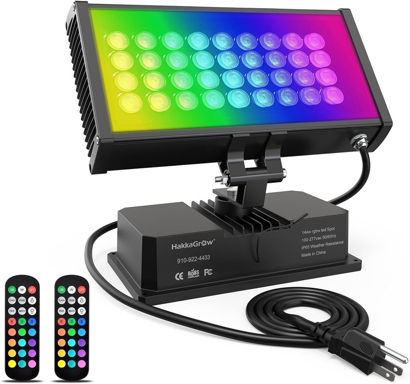ES8LED® 144W RGBW LED Floodlight, Outdoor Waterproof, RF Hand Remote Controllers