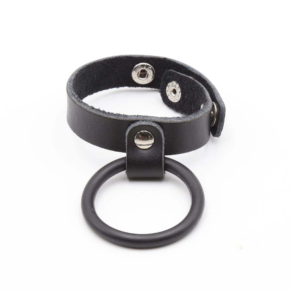 VF Leather & Stainless Steel Cock Ring for Men - Couples Sex Toy Penis Ring