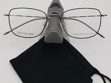 NEW PERRY ELLIS PE 422-1 Designer Eyeglasses Frame 53-19-145 Silver/Black NEW