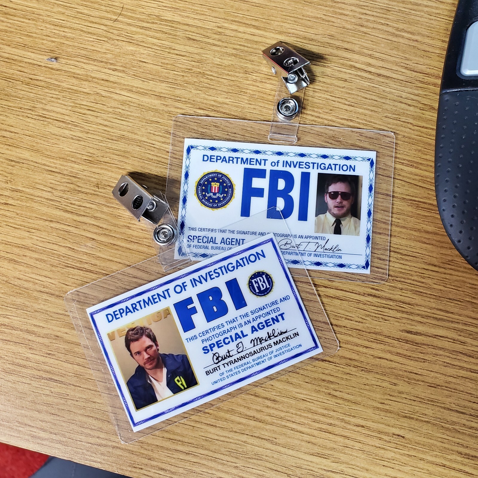 Parks and Recreation ID Badge-Special Agent Burt J Macklin Set costume ...