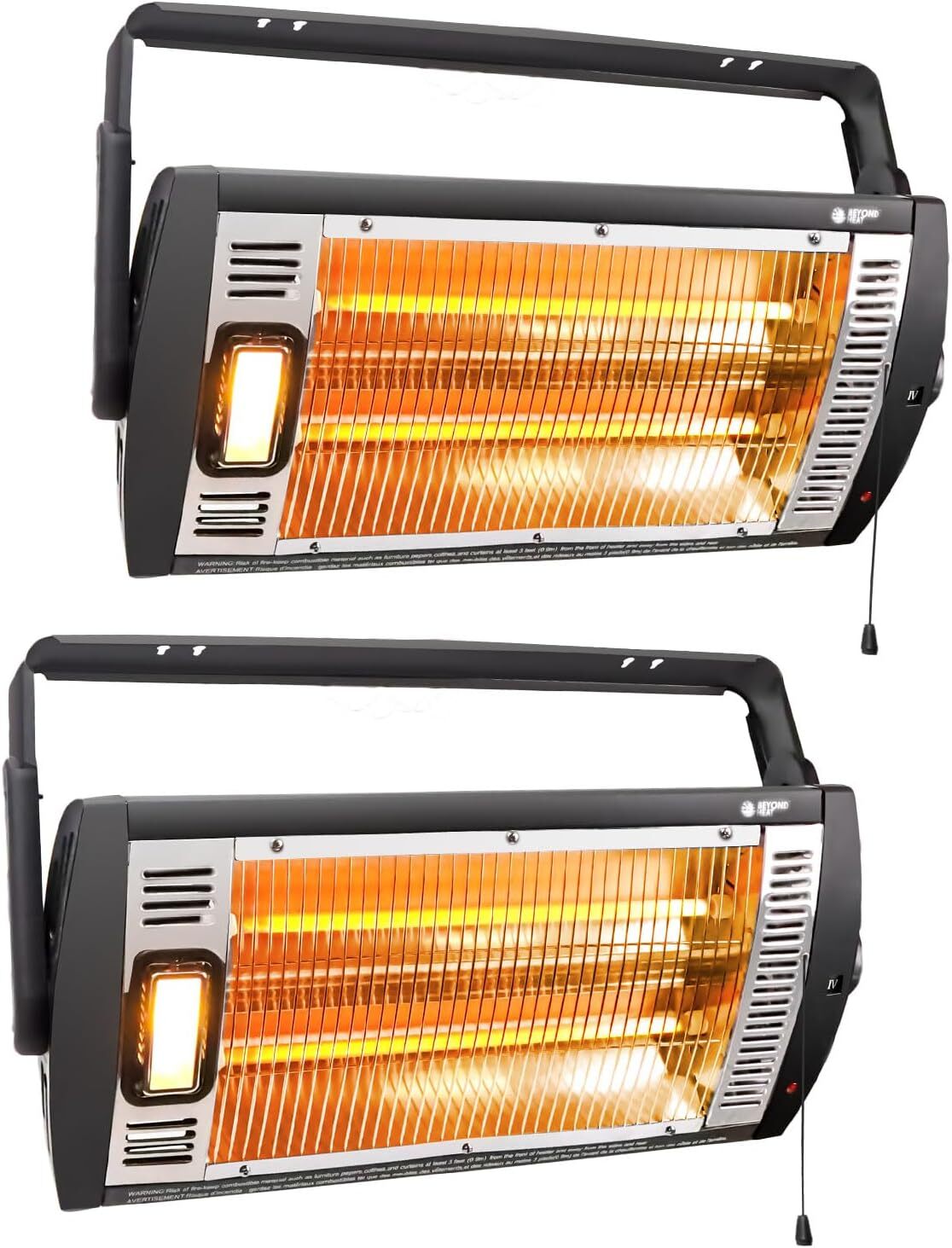 2 Pack Electric Garage Heater 120V, 750/1500W Ceiling Mount Space Heater Patio