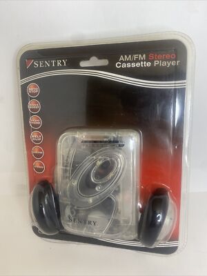 New/SEALED Sentry TR792 clear portable walkman cassette tape player, headphones