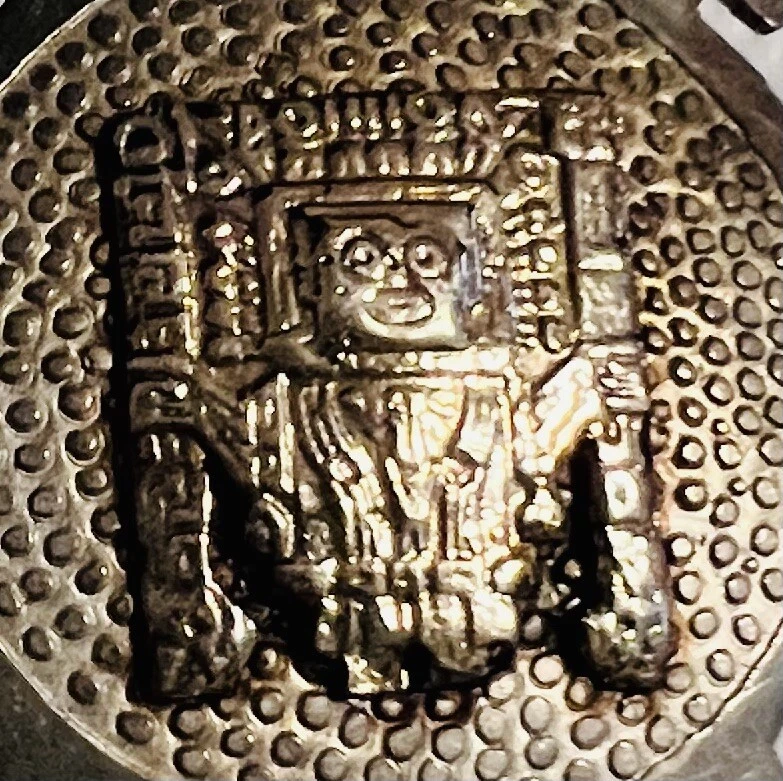 RARE VINTAGE PERUVIAN PERC DESIGNER 925 STERLING SILVER 18K GOLD BROOCH/PENDANT - Image 2 of 4