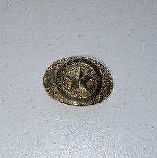 Vintage State Seal of Texas Gold Brass Toned Belt Buckle