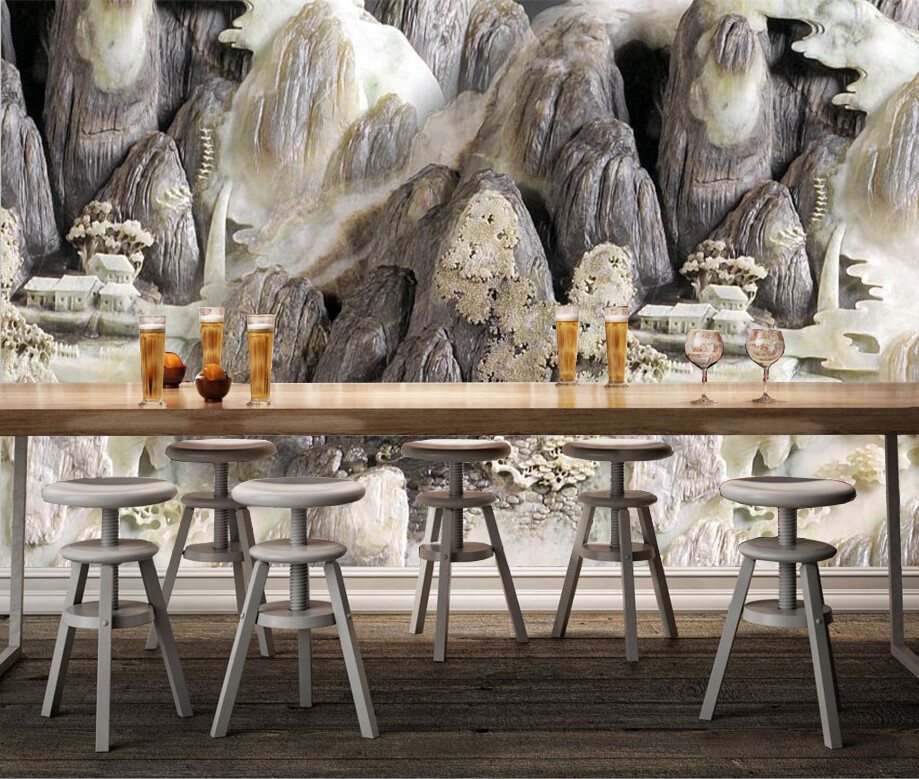 3D Stone Mountain 1658NA Wallpaper Wall Mural Removable Self-adhesive Fay