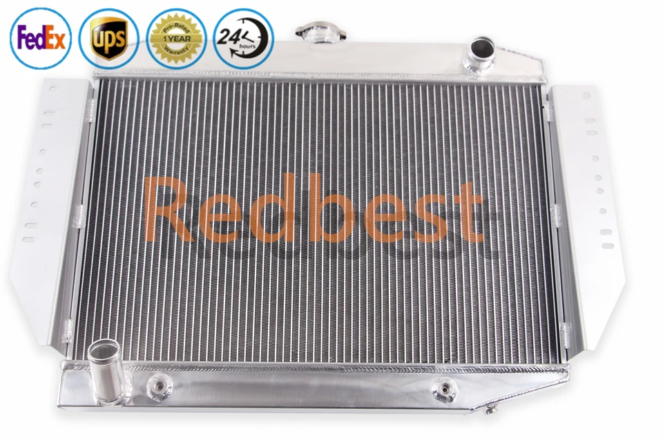 Ventilador de cubierta de radiador de aluminio de 3 filas para Jeep Serie J 1972-88 J10 J20 J100 J2500 J2600 Foto 2 de 4