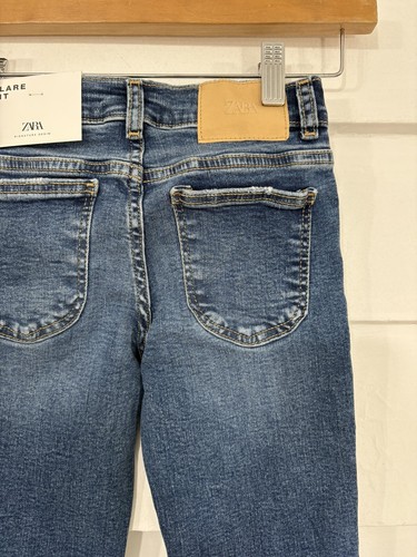 New ZARA Girls Blue Jeans Size 7 Years 122cm Wide Leg Waist 20" Y952 - Picture 9 of 11