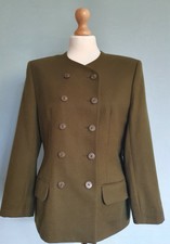 Alexon Dark Green Pure New Wool Fully Lined Jacket Size 10