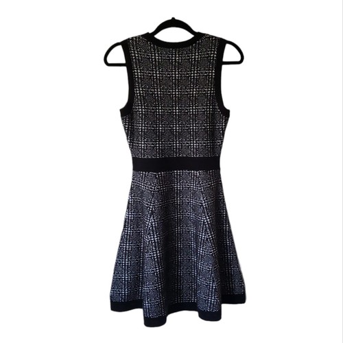 Kate Spade Out West Sleeveless Mod Plaid Sweater Dress Black/White Size X Small - Picture 6 of 11