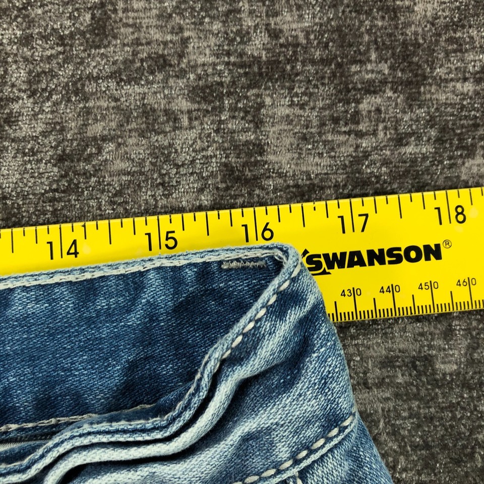 BKE Buckle Jeans Men 32x29 Blue Light Tyler Straight Embroidered Stitch