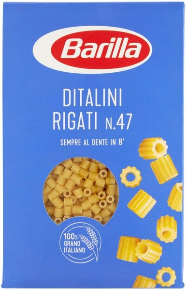 Pasta Barilla Italienische Ditalini Rigati N47 Aus Hartweizenmehl 4 StüCk 500 Gr-image