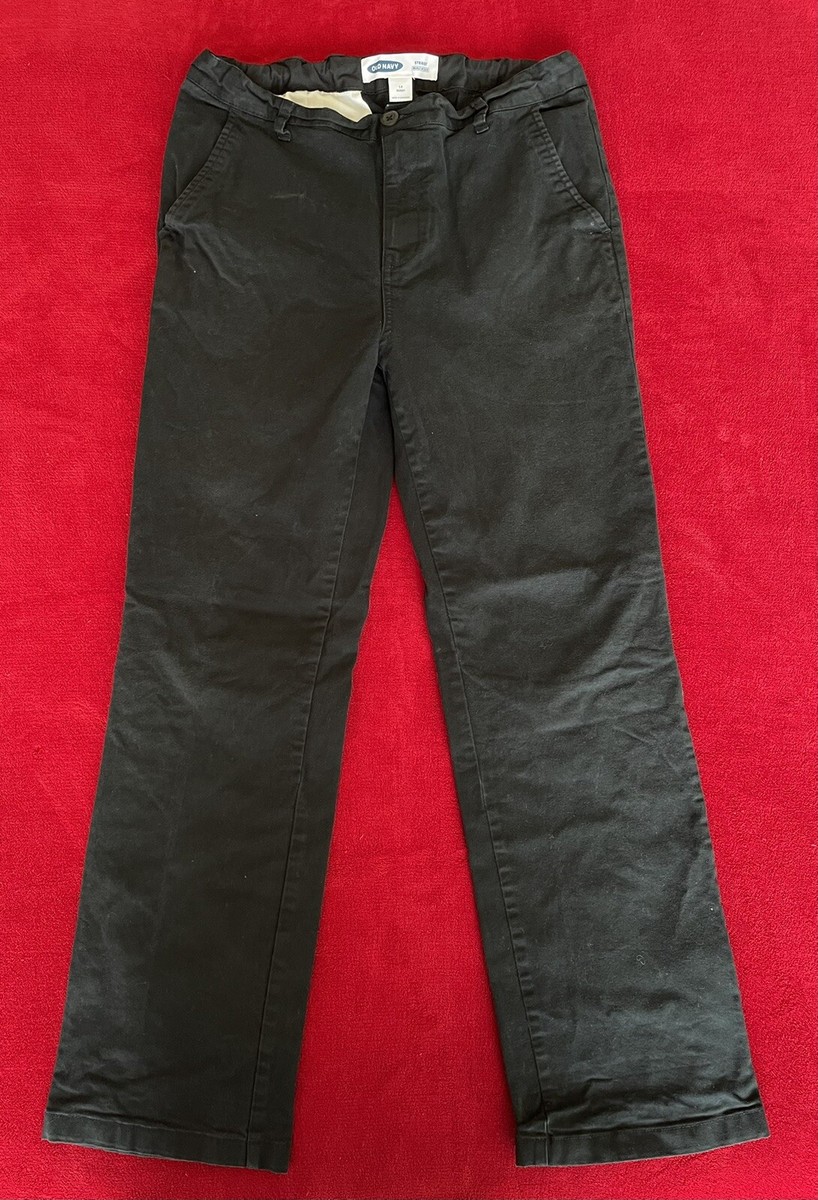 Old Navy Boy's Husky Straight Adjustable Waist Black Dress Pants Size: 14