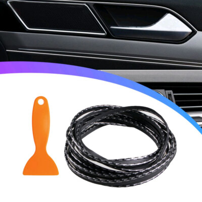 5M Carbon Fiber Car Door Panel Edges Center Control Protector Decorative Strip