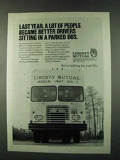 1973 Liberty Mutual Insurance Ad - In a Parked Bus