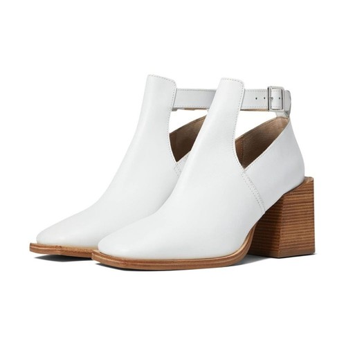 Free People Shoe Brady Buckle Cut Out Booties white leather brand new - Bild 1 von 8