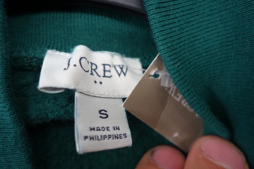 J Crew Womens Dark Green Wide Button-Collar Pullover Sweatshirt Size Small - Picture 6 of 7