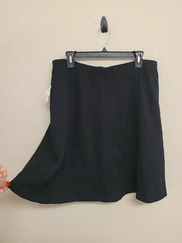 NWT ROZ & ALI Women's Skirt A-Line Elastic Waist Black Color Stretch.Size L - Picture 15 of 17