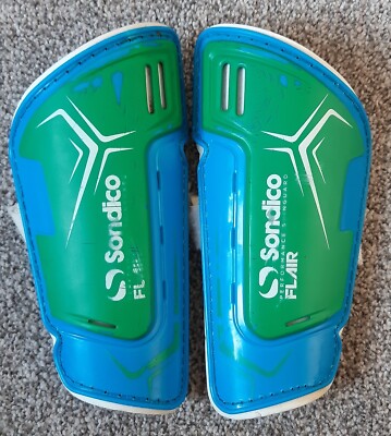 Schutzausrüstung Sondico Flair Schienbeinschoner XS für Fußball, Rugby blau/grün
