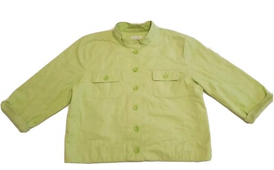 Christopher & Banks XL Crop Jacket Ladies Lime Green 