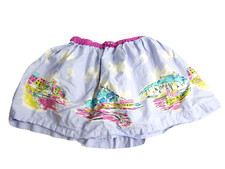 Mini Boden Girls 6-7 Skirt Purple Printed River Boat Mini Circle Cotton EUC