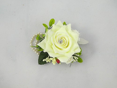 Wedding flowers Ivory rose wrist corsage bride bridesmaids prom - Picture 4 of 4