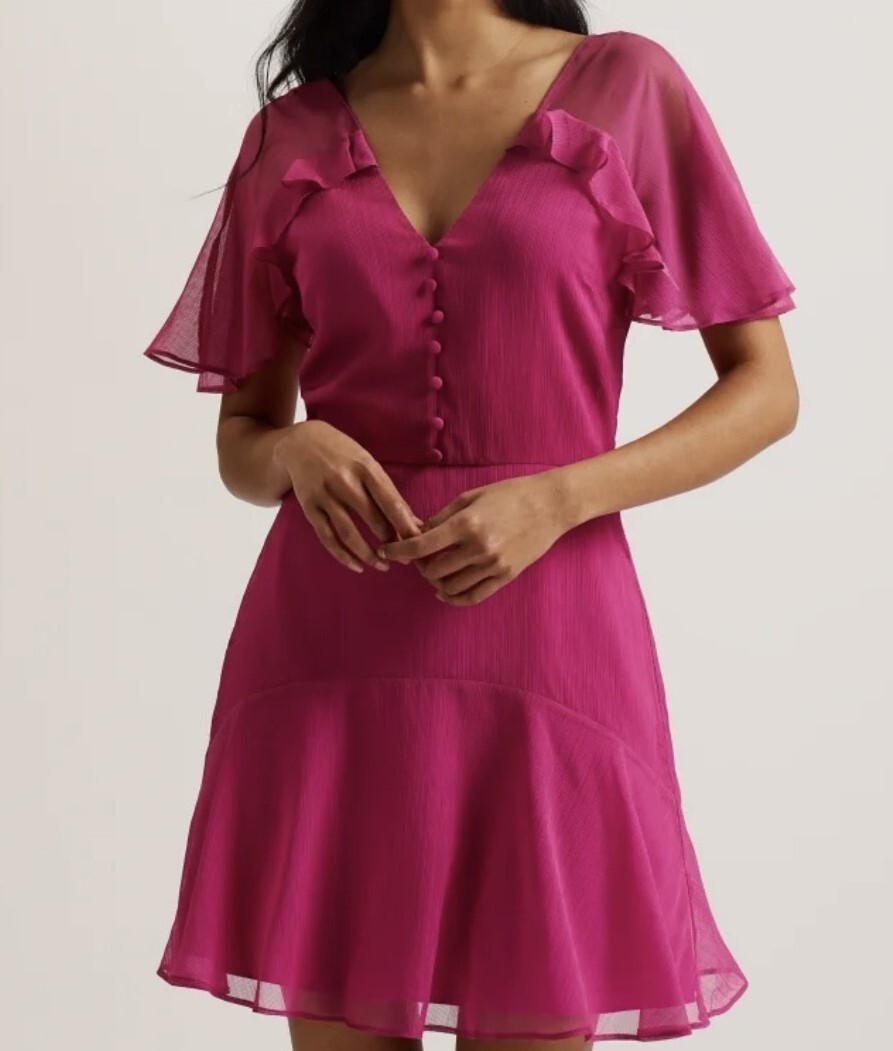 New Ted Baker Sangro Angel Sleeve Mini Dress RPF 150 Ted0