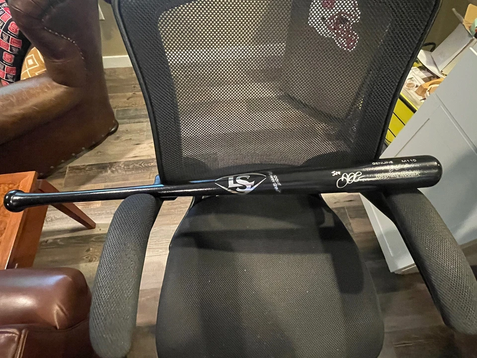 Bate de béisbol negro modelo de juego firmado por Didi Gregorius Sir Autógrafo Fanático Certificado de autenticidad Foto 2 de 4