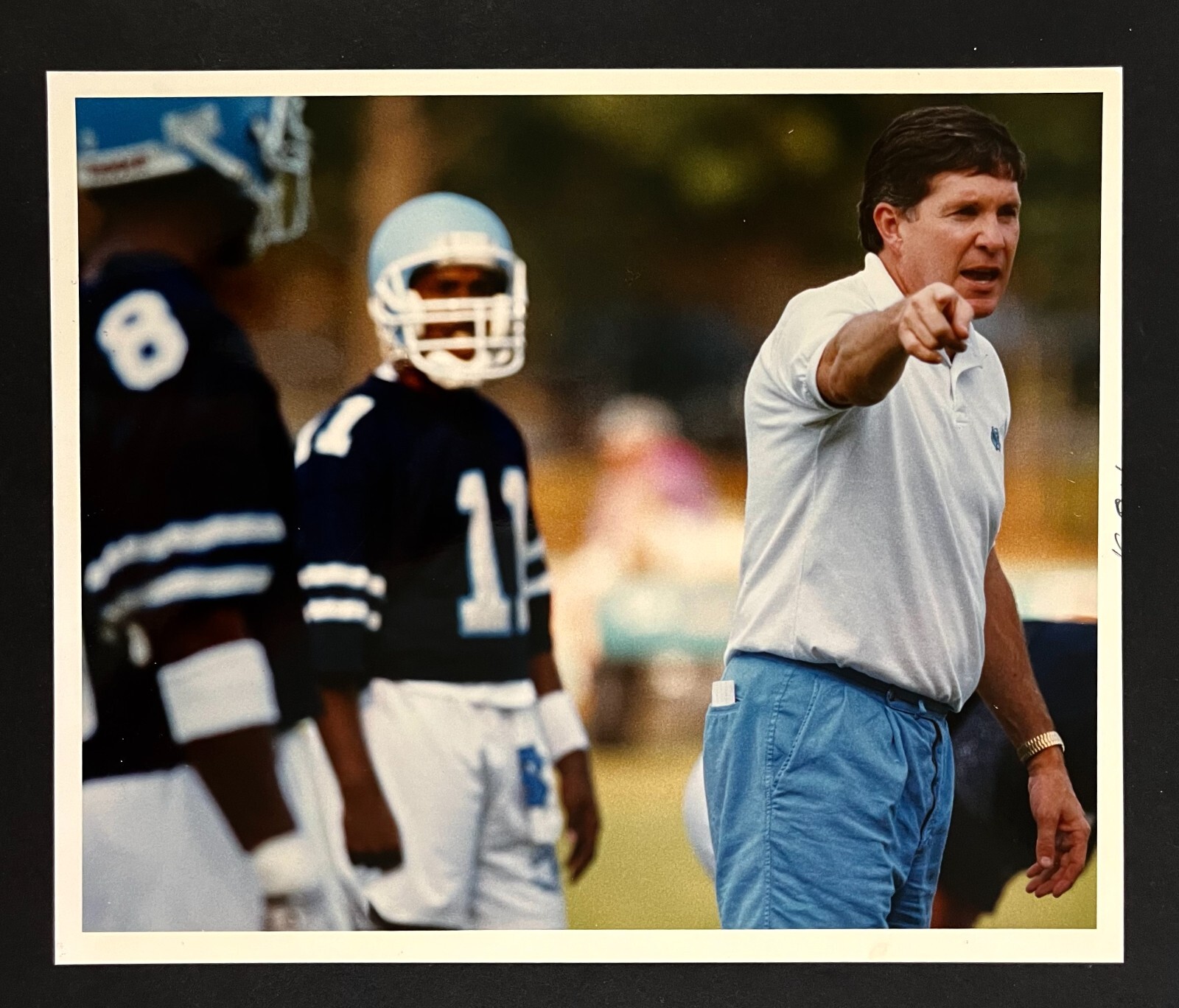 1991 North Carolina Chapel Hill Tar Heels Practice Coach Mack Brown VTG Photo